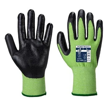 Gant coupe niveau 5 nitrile foam vert PortWest A645