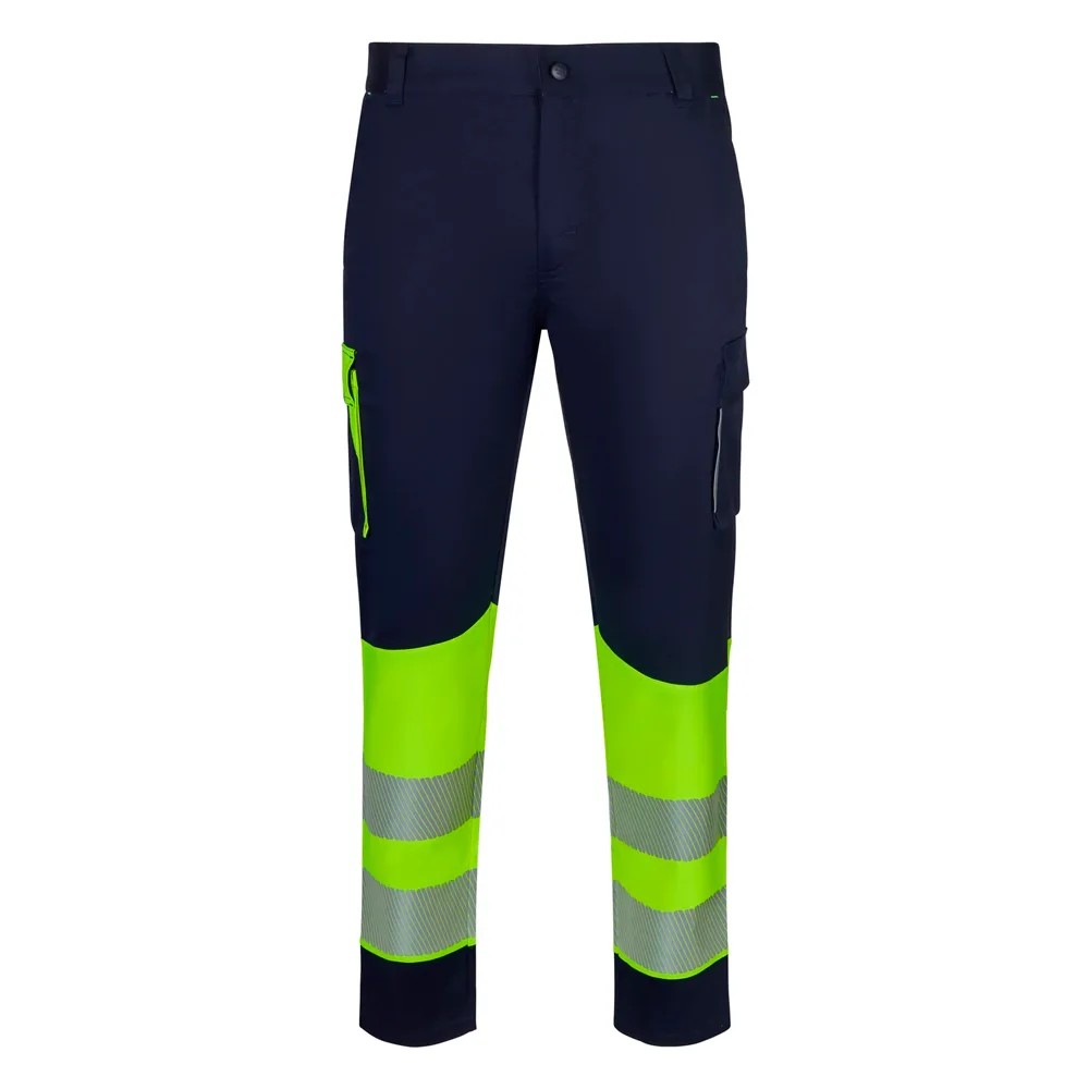 Pantalon stretch recyclé bicolore slim HV bandes segmentées Velilla VE303032S